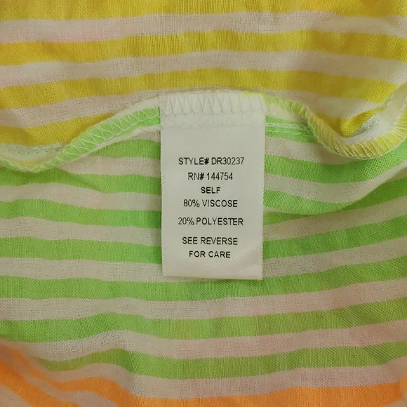Davi & Dani Neon Bright Striped Romper. XL. - Picture 11 of 14